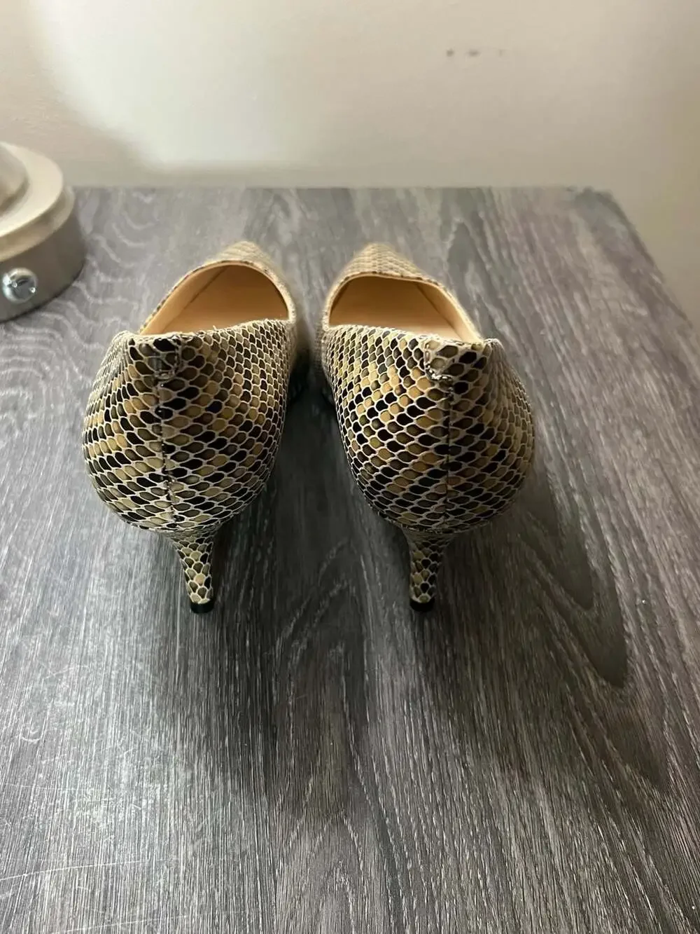 Nine West Women's Garisono Snake Print Pointed-Toe Kitten Heel Pumps